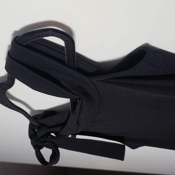 DEREK LAM 10 CROSBY Solid Black One Shoulder Asymmetrical Midi Dress Size 4 - Picture 16 of 16